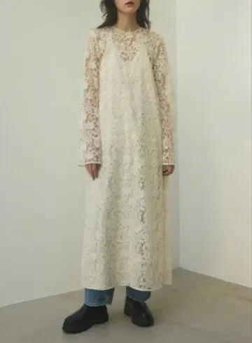 블랙 바이 마우지 레이스 롱 드레스