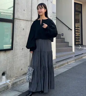 [ 완판템 ] mystic 분또 맨투맨 티어드 원피스 SET