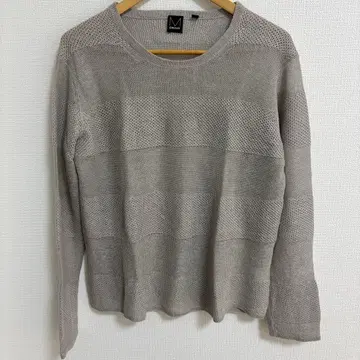 DKNY 린넨 100% 썸머 니트 M 메쉬 편직 비침 남성용 그레이