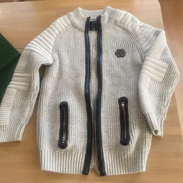 LCR 집업 니트 스웨터 XXL 화이트