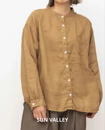 SUN VALLEY 린넨 스탠드 카라 셔츠