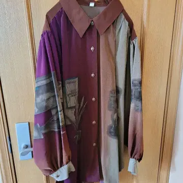 패턴 셔츠 레트로 시모키타자와 빈티지 스타일