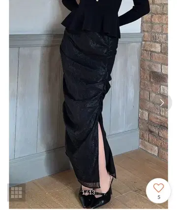 resexxy 사이드 턱 레이스 스커트