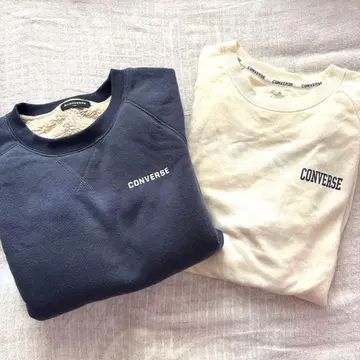 CONVERSE 맨투맨 2세트 M 트레이닝복 네이비 긴팔T 화이트