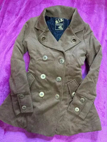 d.i.a. 브라운 코듀로이 더블 브레스트 코트