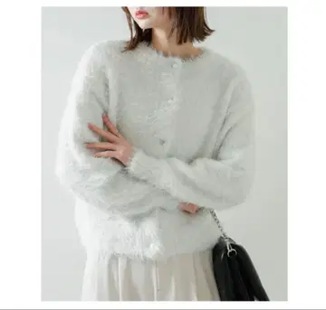 SENSE OF PLACE 라메 샤기 루즈 스웨터 가디건