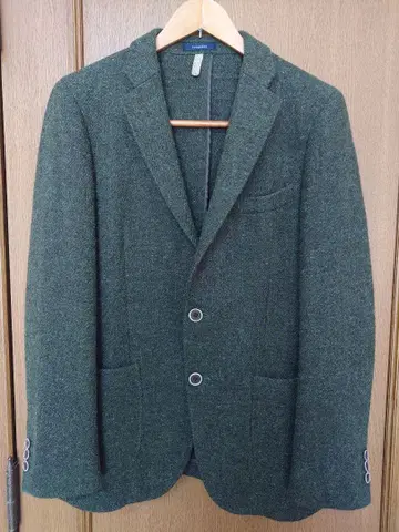 새상품급 해리스 트위드 테일러드 자켓 울 100% 모스그린