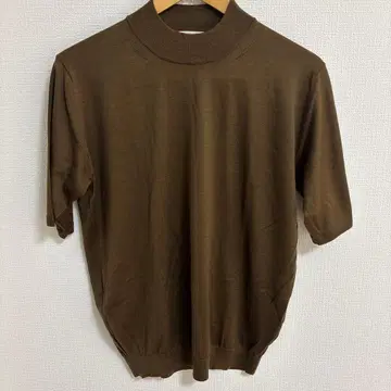 DESIGNWORKS / 하이 게이지 반팔 모크넥 니트 46 브라운