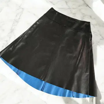 TOMORROWLAND 투모로우랜드 램 가죽 천연 가죽 A 라인 스커트