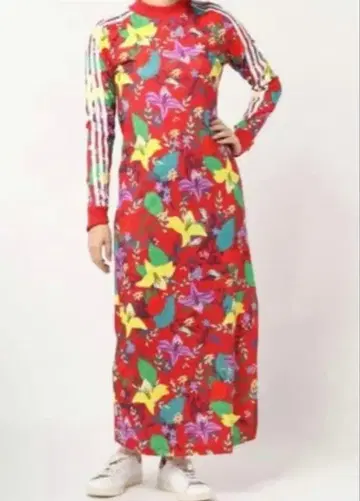 adidas 꽃무늬 롱 원피스 긴팔 사이즈 M