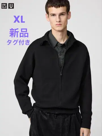 더블 페이스 풀 지퍼 자켓 UniqloU 블랙 XL 니트