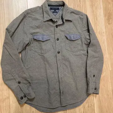 TOMMY HILFIGER 그레이 긴팔 셔츠 L 뉴욕 핏