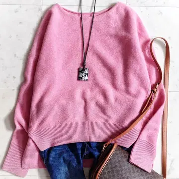 새상품급 투모로우랜드 MACPHEE 울 캐시미어 포근한 핑크 니트