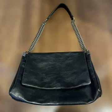 ZARA 블랙 가죽 숄더백 체인 스트랩 포함