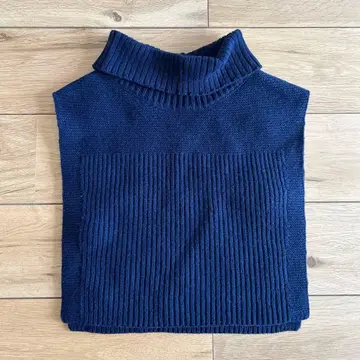 네이비 니트 베스트 터틀넥