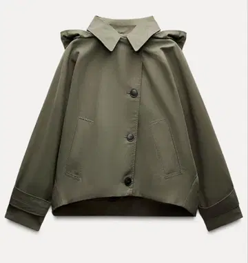 ZARA 숏 트렌치 후디 자켓 카키 사이즈 L