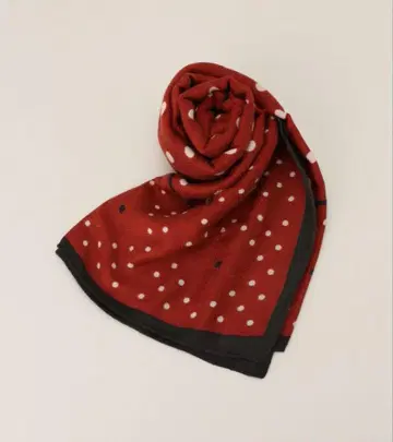 manipuri 도트 스카프 스톨 울&실크