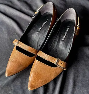 라보키고시 웍스의 스틸레토 펌프스 24.5cm 카멜 색상 천연 가죽