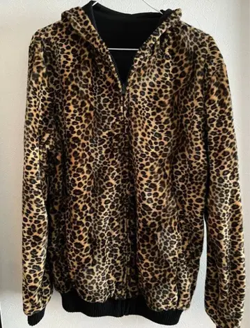 y2k 표범 무늬, 레오파드 무늬 후드티 리버서블 남녀 공용