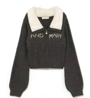 Mary logo zip tops gray