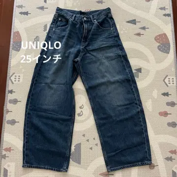 UNIQLO 배기 커브 청바지 숏 기장 25인치