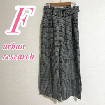 어반 리서치 와이드 팬츠 체크 무늬 벨트 포함 캐주얼 코디