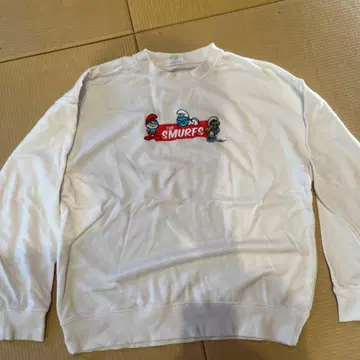 SMURFS 자수 화이트 트레이닝복