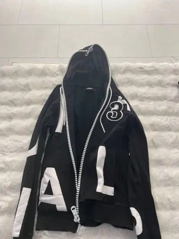 우노피우 풀 집업 후드티 셋업 블랙