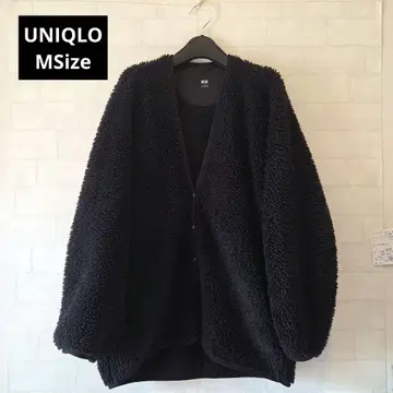 [ 고품질 ] UNIQLO 여성용 블랙 따뜻한 플리스 보아 자켓