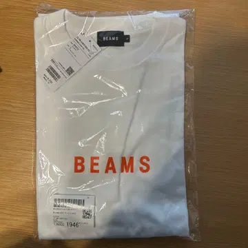 미개봉 새상품 BEAMS 로고 화이트 T셔츠 L 사이즈