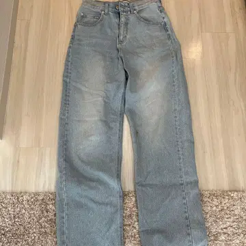 백 넘버 라이트 블루 데님 와이드 레그