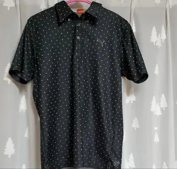 푸마 골프 피케 셔츠 L 블랙 도트 무늬