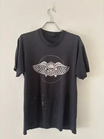 80s 할리 스컬 윙 빈티지 티셔츠 XL 빈티지