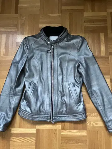 실버 가죽 자켓 S 사이즈