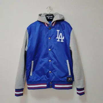 MLB 후드 부착 바시티 자켓 파랑/그레이
