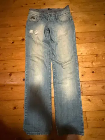 D&G 라이트 블루 스트레이트 데님 더블 허리