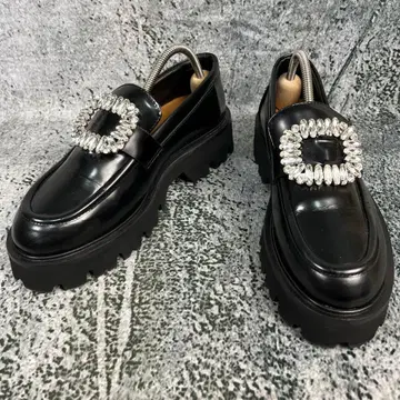 새상품급 파비오 루스코니 로퍼 비쥬 블랙 통굽