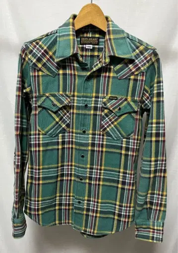 Iron Heart 플란넬 셔츠 그린 XS 엑스트라 헤비