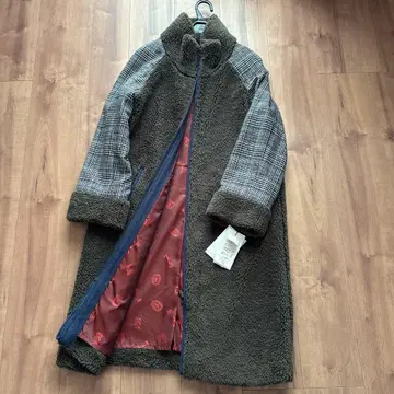 새상품 ZAZA 정가 1만 6500엔 롱 코트 배색 컬러 이소재