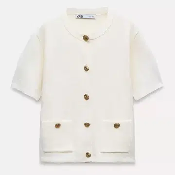 ZARA 아이보리 숏 슬리브 가디건