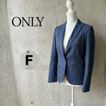 ONLY 네이비 스트라이프 테일러드 자켓 F