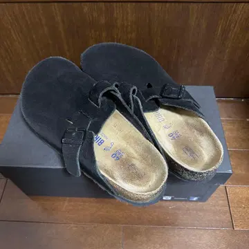 Birkenstock boston 블랙 스웨이드 샌들 40