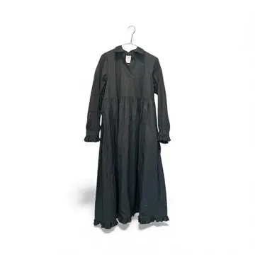 블랙 프릴 롱 드레스 RHC