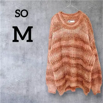 SO [ M ] 니트 스웨터 M 사이즈 오렌지 계열 오버 사이즈 넉넉한