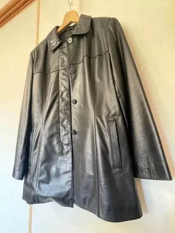 CENEFA 블랙 가죽 롱 자켓 양가죽 11호