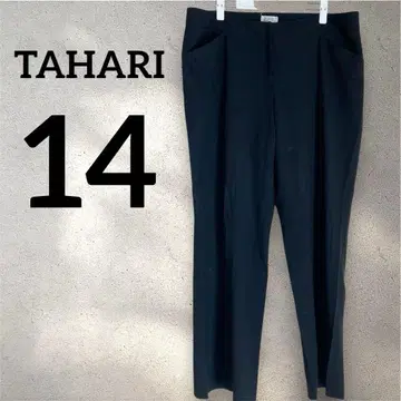 TAHARI [14] 블랙 스트레이트 레그 슬랙스 팬츠
