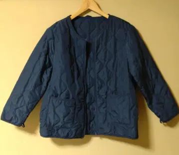 3L 사이즈 여성용 충전솜 퀼팅 자켓 네이비 빅 사이즈
