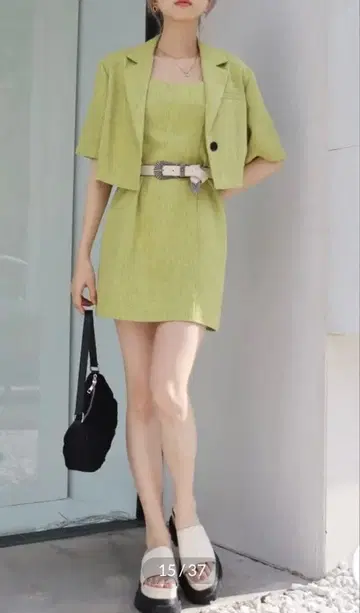 에브리리스 트위드 미니 원피스 & 자켓 셋업