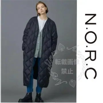 N.O.R.C 퀼팅 롱 코트 블랙 [ 새상품급 ]