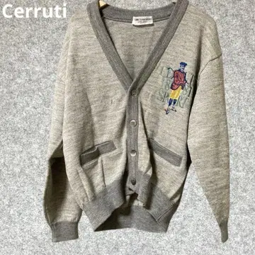 Cerruti 그레이 가디건 스포츠 자수